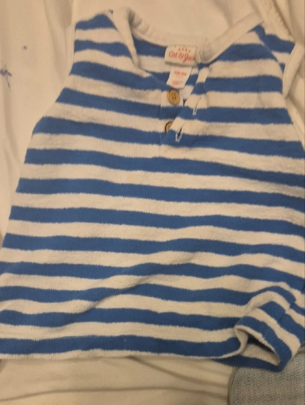 Cat & Jack Blue and White Striped Kids Pajama Set